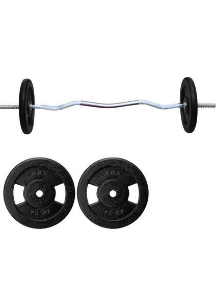 2 Adet 20 kg Döküm Plaka Z Bar Set