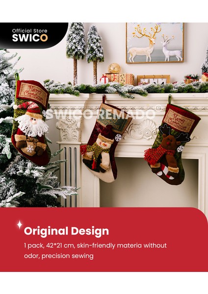 Yaratıcı Noel Çorap Dekorasyonu 1 Adet (Yurt Dışından)