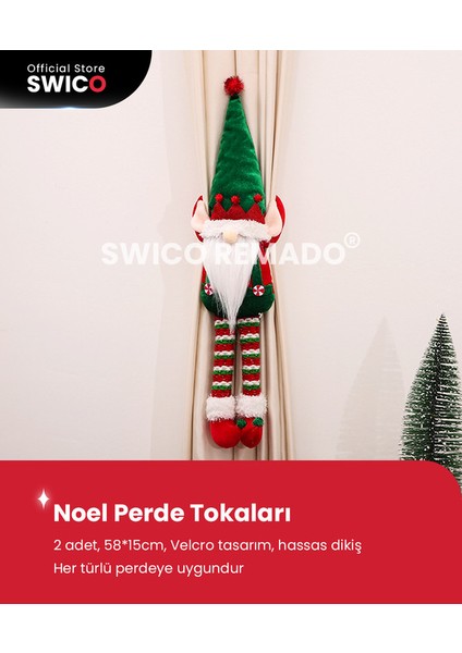 Swico Remado Yaratıcı Noel Perde Tokası 2 Adet (Yurt Dışından)