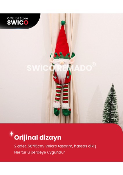 Swico Remado Yaratıcı Noel Perde Tokası 2 Adet (Yurt Dışından)