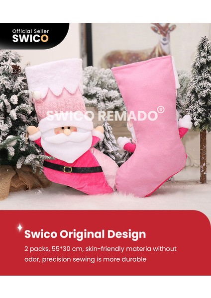 Swico Remado Yaratıcı Noel Çorap Dekorasyonu 2 Adet (Yurt Dışından)