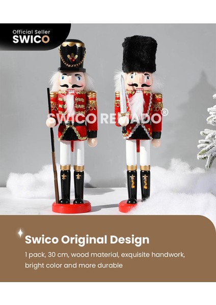 Noel Dekorasyonu Ahşap Fındıkkıran Heykelcik 30CM (Yurt Dışından)