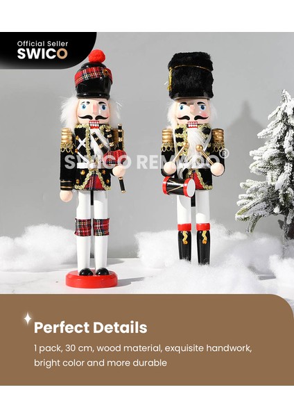 Noel Dekorasyonu Ahşap Fındıkkıran Heykelcik 30CM (Yurt Dışından)