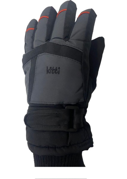 Su Geçirmez Çocuk Kar Eldiveni 4-8 Yaş Siyah