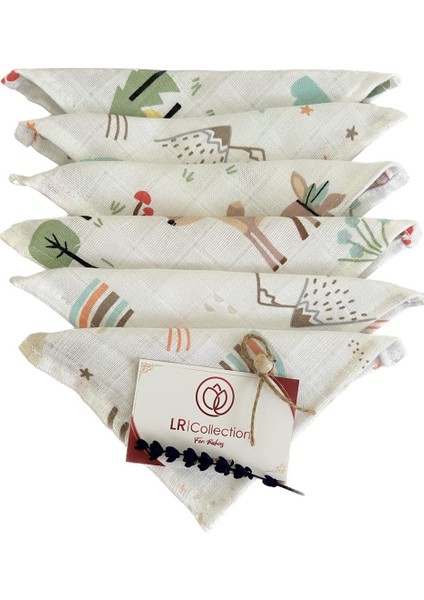 %100 Pamuk Müslin Kumaştan 6'lı Müslin Ağız Mendili