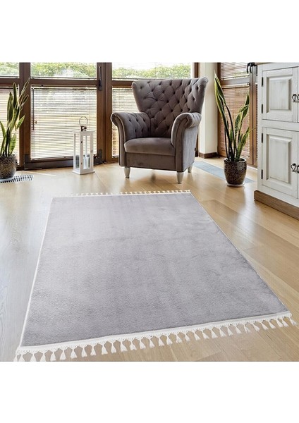 Comfort Puffy Peluş Halı Açık Gri Ponpon Saçaklı fiyatları