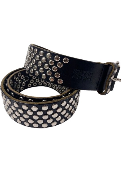 Targay Kovboy Full Zımbalı Kemer Hakiki Deri