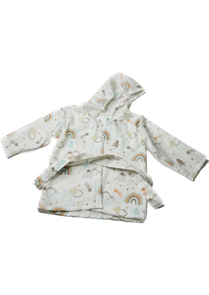 %100 Pamuk Müslin Kumaştan Bebek Bornozu indirimleri