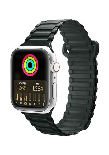 Polham Apple Watch 42-44-45MM Için Manyetik Silikon Kordon Kayış, Apple Watch 2-3-4-5-6-7-8 ve Se