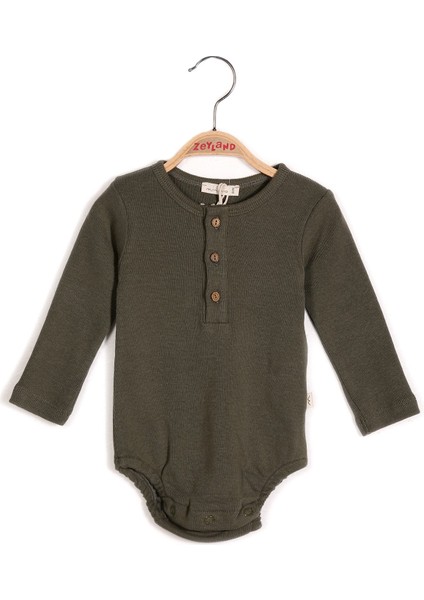 Gots Sertifikalı Organik Pamuk Önden Düğmeli Erkek Body (0-4yaş)