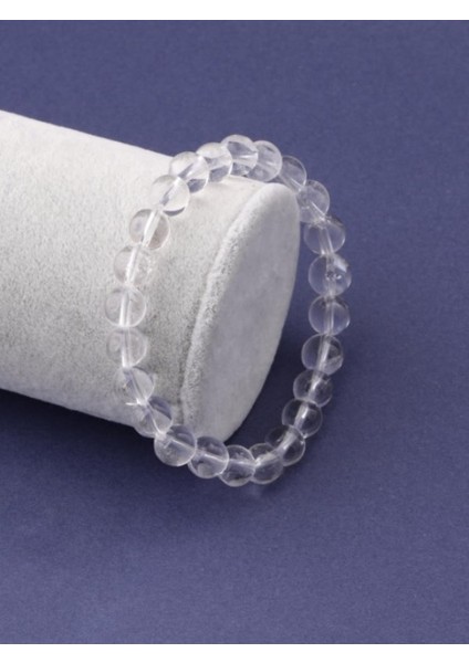 Sertifikalı Doğal Kristal Kuvars Taşı Bileklik 8mm