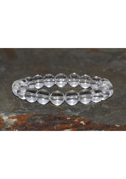 Sertifikalı Doğal Kristal Kuvars Taşı Bileklik 8mm modelleri
