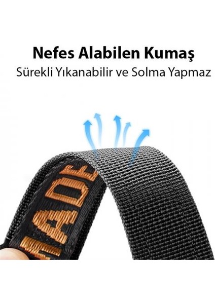 Polham Climberloop Apple Watch 42-44-45MM Ultra Rahat ve Hafif Kordon Kayış, Cırt Cırtlı Bağlantılı
