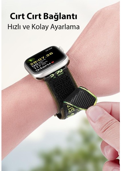 Polham Climberloop Apple Watch 42-44-45MM Ultra Rahat ve Hafif Kordon Kayış, Cırt Cırtlı Bağlantılı
