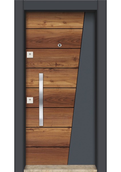 MN-1105 Lüx Saruhan Antrasit Çelik Kapı