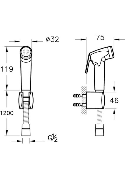 Taharet Duşu Krom A45705