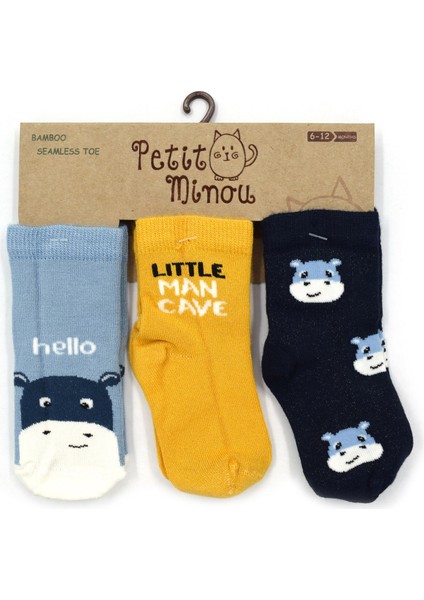 3'lü Hippo Bebek Çorabı 2178