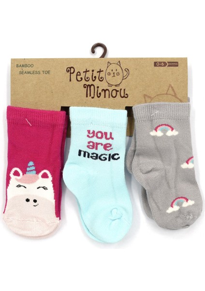 3'lü Abs Unicorn Bebek Çorabı 2170