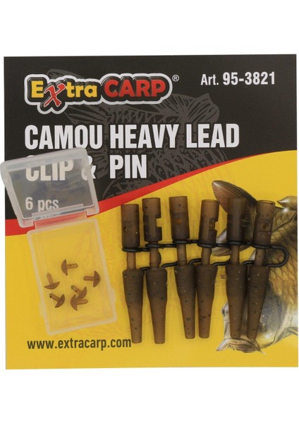 Camou Heavy Lead Clip & Pin 6'lı