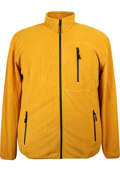 Erkek Büyük Beden Battal Boy Standart Kalıp Fermuarlı Polar Sweat Mont