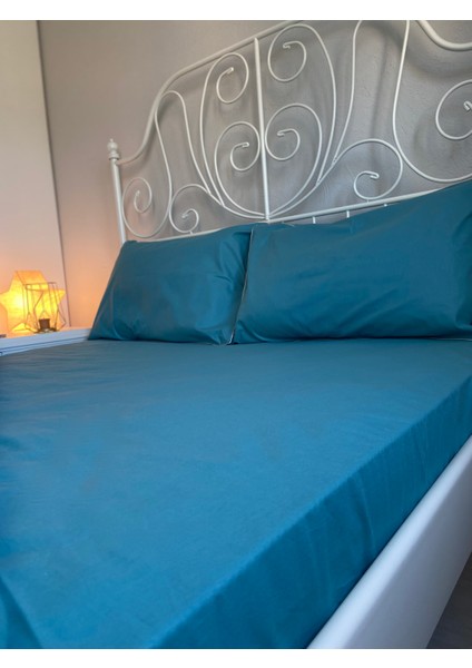 Turkuaz Pamuklu Çift Kişilik Nevresim Takımı modelleri