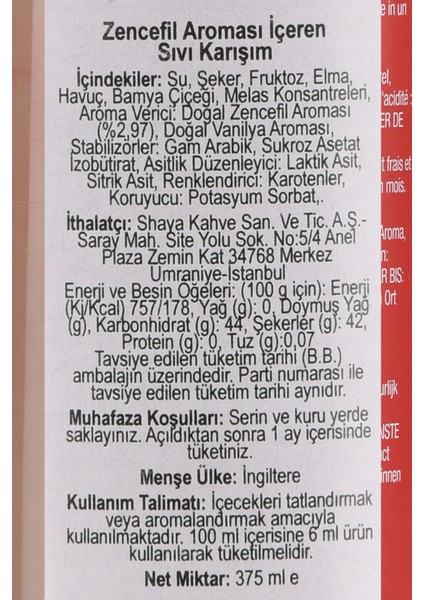 Gingerbread Şurubu 2023 Yılbaşı Özel 375 ml fiyatları