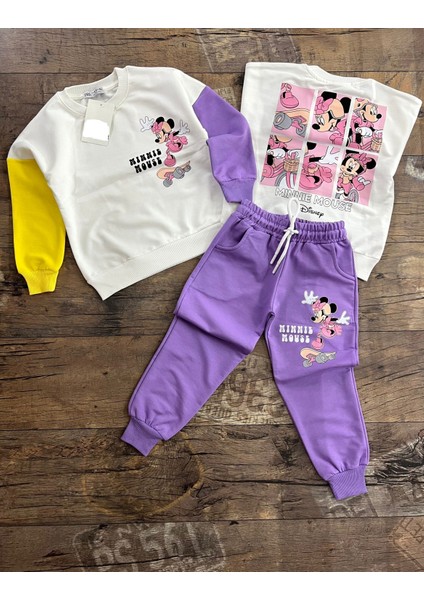 Mickey Mause Lila Şardonlu Çocuk Eşofman Takım
