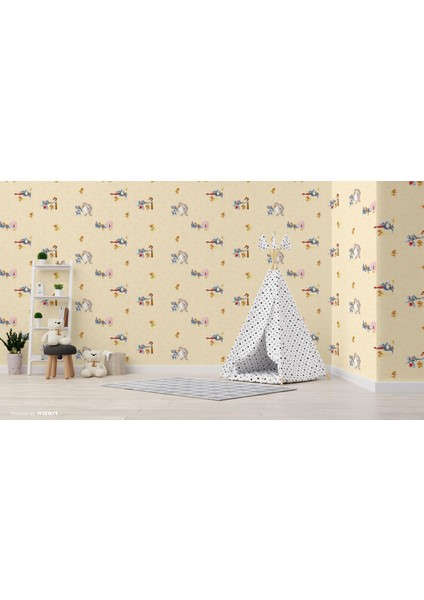 Adakids Seri Tom And Jerry Desenli Çocuk Duvar Kağıdı - (8925 -2 Bej Açık)