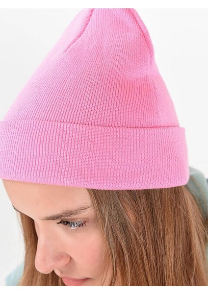 Basic Katlanır Style Fitilli Tarz Bere Erkek Toz Pembe