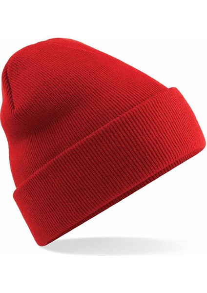 Basic Katlanır Style Fitilli Tarz Bere Kadın Kırmızı