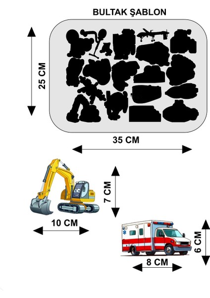 Buzdolabı Eğitici Manyetik Taşıtlar - Manyetik Bultak Şablon Eğitici Oyuncak