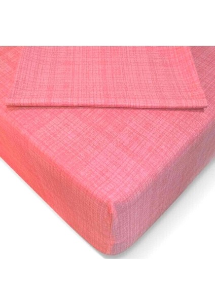 Fitted Lastikli Tek Kişilik Çarşaf Seti (100X200) cm -Somon
