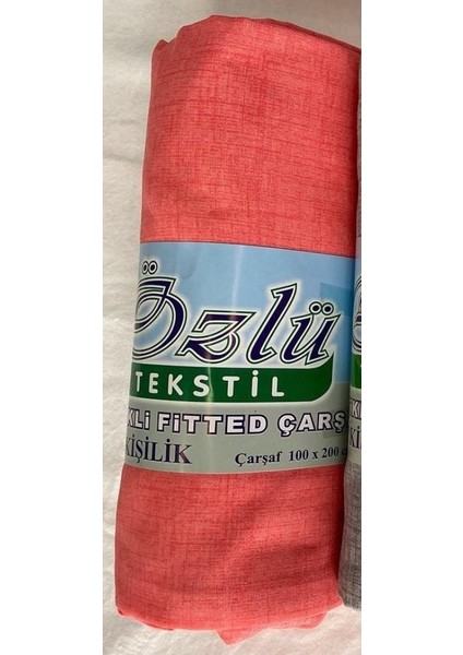 Fitted Lastikli Tek Kişilik Çarşaf Seti (100X200) cm -Somon