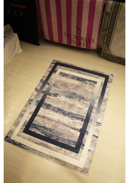 Gri Zemin Mavi Çerçeve Süngerli Yüzey Kaymaz Taban Halı indirimleri