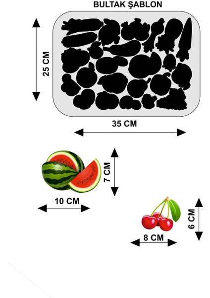 Buzdolabı Eğitici Manyetik Meyveler/sebzeler - Manyetik Bultak Şablon Eğitici Oyuncak