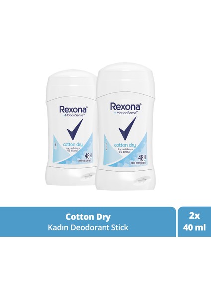 Motion Sense Kadın Stick Deodorant Cotton Dry 48 Saat Koruma 40 ml x2 Adet