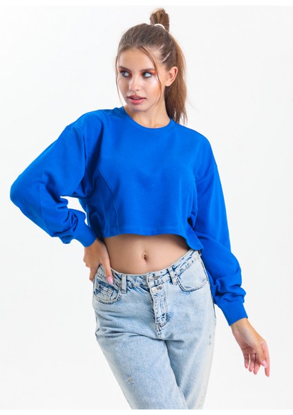 Saks Mavisi Oversize Crop Sweatshirt