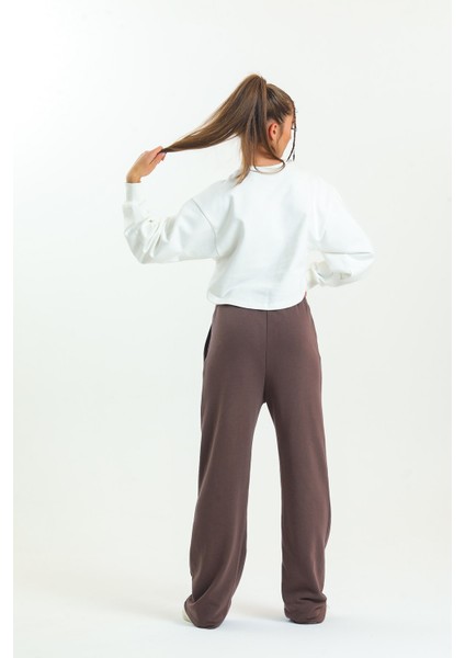 Kahverengi Yüksek Bel Geniş Paça Eşofman Altı indirimleri