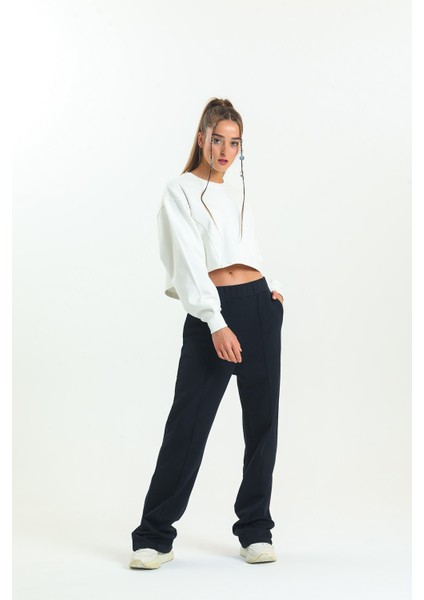 Siyah Yüksek Bel Geniş Paça Eşofman Altı modelleri