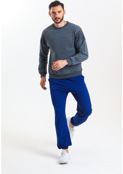 Antrasit Melanj Parçalı Sweatshirt fiyatları