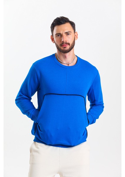 Saks Mavisi Kanguru Cepli Sweatshirt