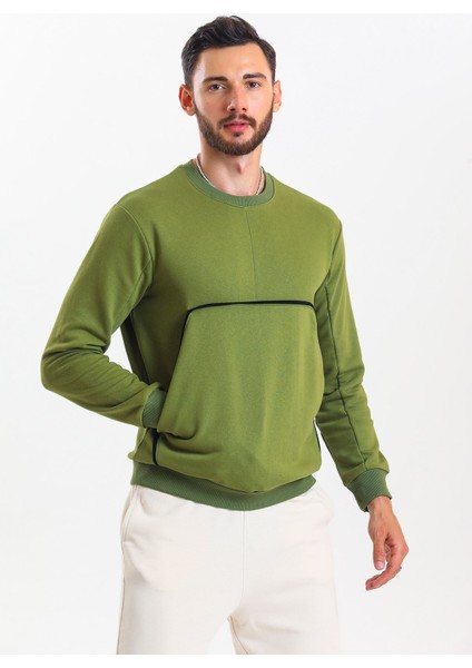 Haki Kanguru Cepli Sweatshirt