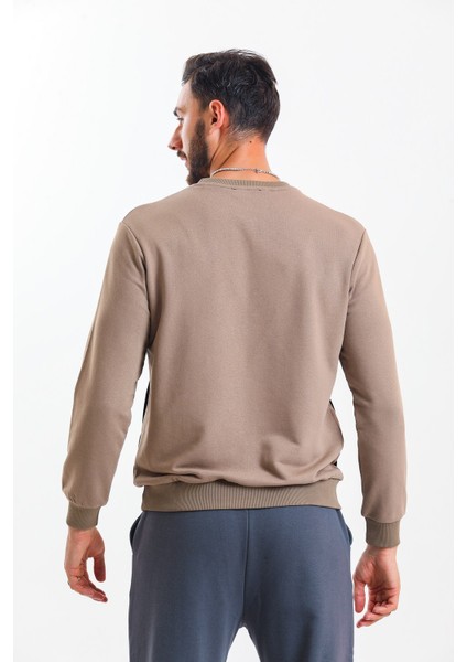 Kahverengi Kanguru Cepli Basic Sweatshirt