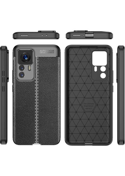 Xiaomi 12T Pro Kılıf Niss Deri Desen Silikon