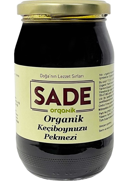 Sade Organik Keçiboynuzu Pekmezi 460 gr