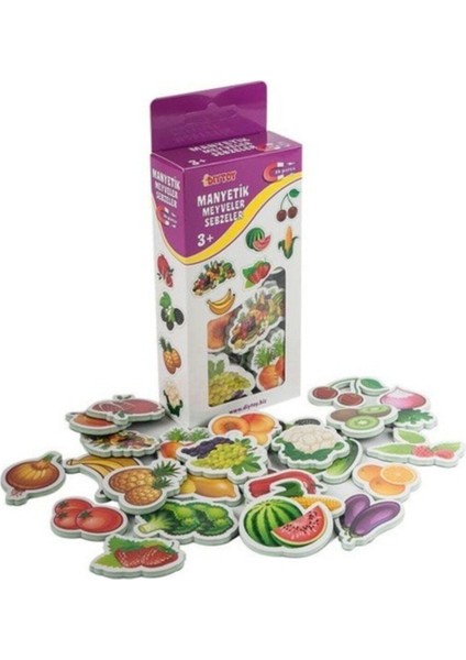 4'lü Buzdolabı Manyetik Bultak Puzzel - Hayvanlar - Meyveler Sebzeler -Taşıtlar Magnet 1-6 Y