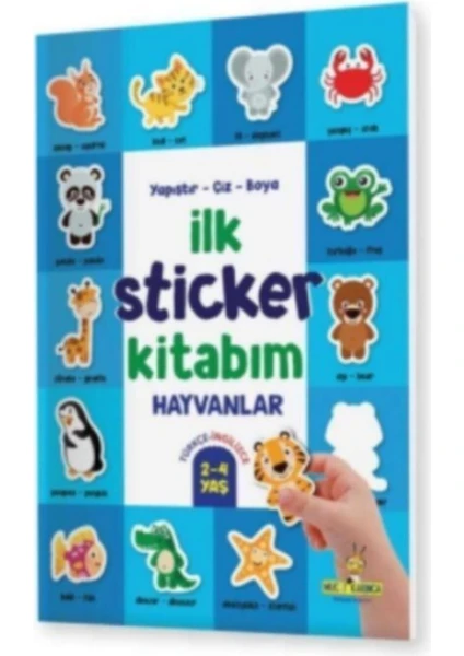 Yükselen Zeka Ilk Sticker Kitabım 2-4 Yaş Yapıştır-Çiz-Boya -Taşıtlar-Hayvanlar-Yiyecekler-3 Kitap