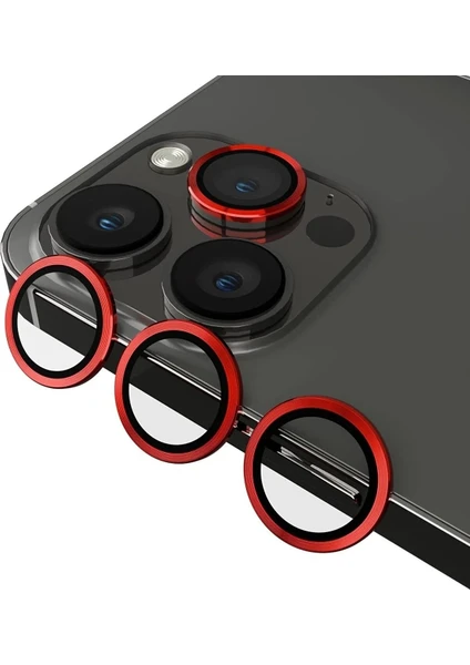 iPhone Uyumlu 13  Uyumlu Kamera Mercek Lens Koruyucu kırmızı