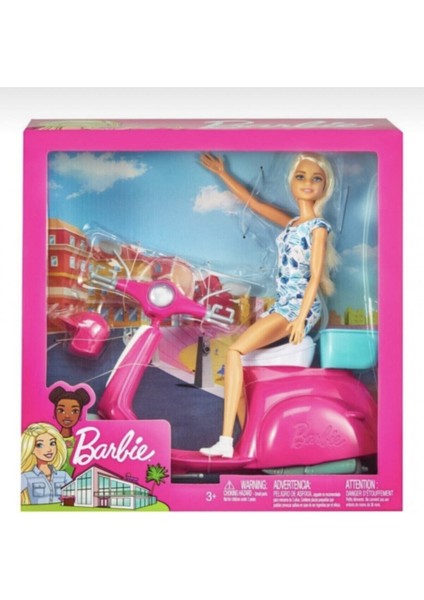 Barbie Pembe Bebek Scooter Playset GBK85 PRA-2604247-9967