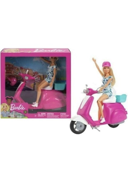 Barbie Pembe Bebek Scooter Playset GBK85 PRA-2604247-9967 fiyatları